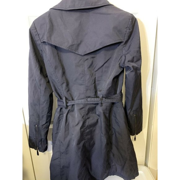 Vince Camuto Women’s Sz M Blue Jacket Trench Coat with belt rain - Picture 11 of 11